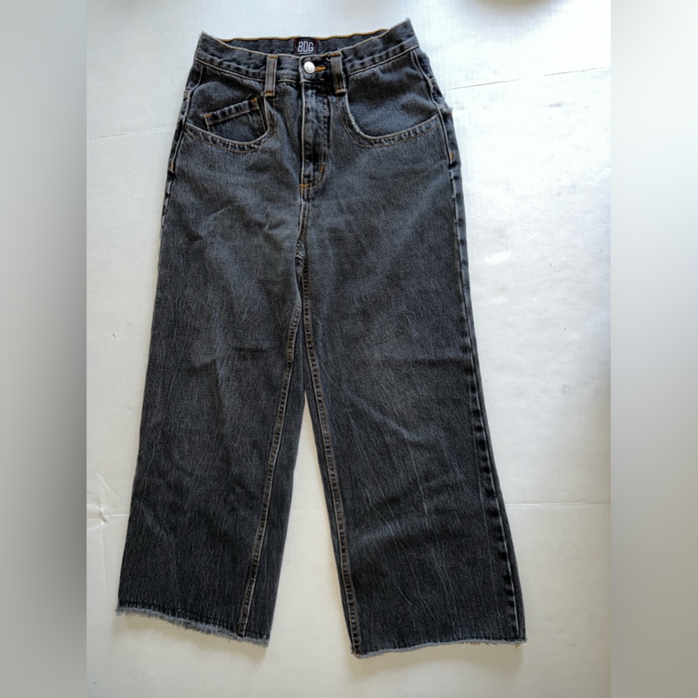 BDG Urban Outfitters Super High Waist Wide Leg Jeans w/ Orange Stitching size 27